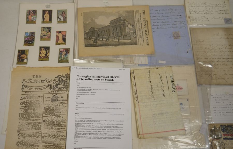 Ephemera to include items relating to Great Western Railway, indentures, reproduction newspaper