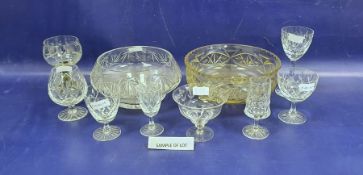 20th century glassware to include some examples by Webb Corbett to include wines, brandy glasses,