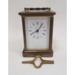 20th century brass carriage clock, the dial marked 'Tiffany & Co', the movement by Matthew Norman,