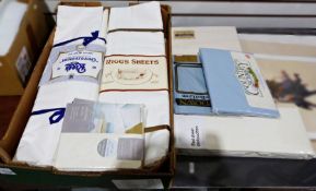 3 boxes of assorted Linen to include Debenhams, House of Frazer, Country Scene etc