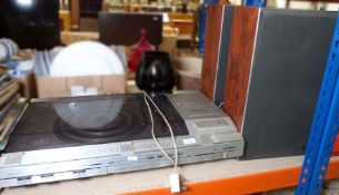 Bang & Olufsen Beocenter 4600 record player with tape deck and a pair of speakers