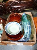 Four Hornsea 'Heirloom' storage jars, a Gozo art glass vase, various china, glassware and pictures