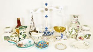 Masons ironstone teapot and jugs, Wedgwood 'Penshurst' part dinner service and various china (2