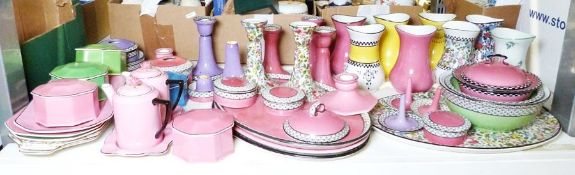 Large quantity of Soho pottery 'Solianware' china to include candlesticks, plates, vases, etc