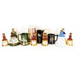 Quantity of Bells Scotch whiskey souvenir bottles, shaped as bells in various sizes, advertising