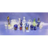 Assorted glassware to include engraved sherries, tumblers, Venetian-style vase, decanters, cut glass