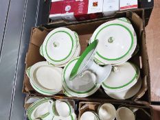 Simpsons Pottery Solianware 'Queens Green' large dinner service (12 boxes)