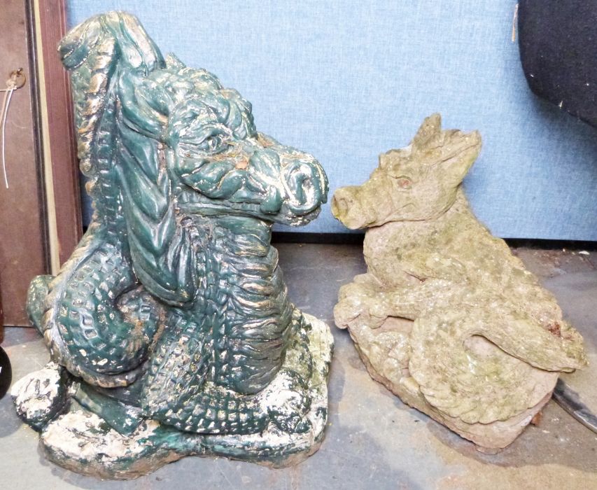 Two composite stone dragons (2)