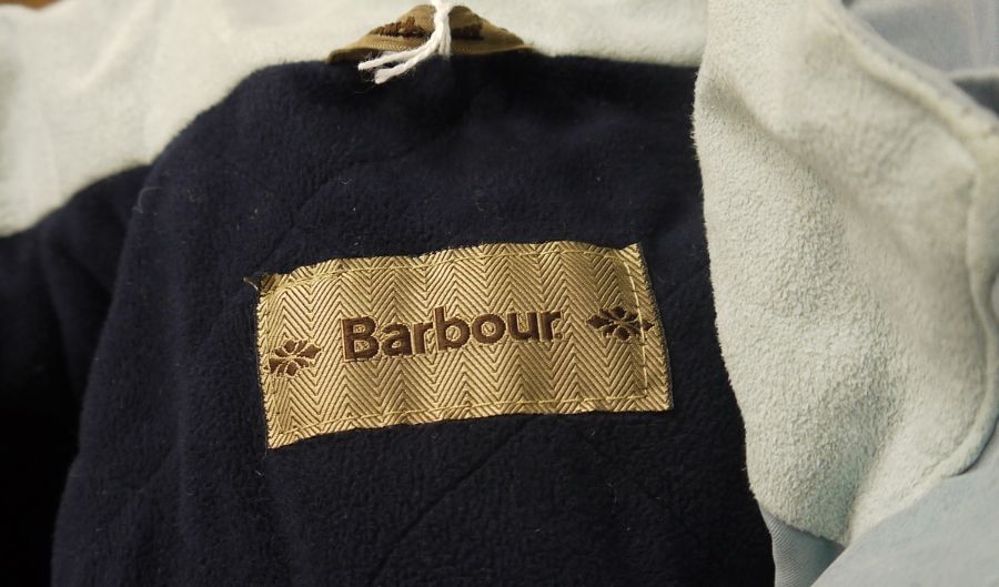Blue Barbour jacket, a khaki-coloured anorak/jacket with draw-string waist, faux fur trimmed hood - Image 2 of 7