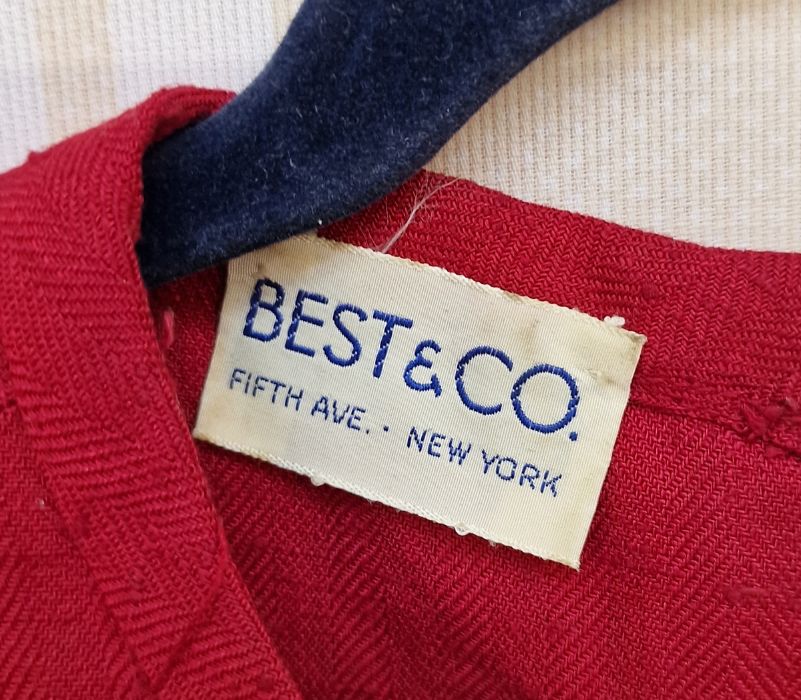 Late 1950's/early 1960's vintage costume red linen dress with fitted jacket labelled Best & Co, - Image 2 of 5