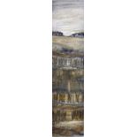 Amanda Hislop Needlework and paint  "Layers Through a Winter Landscape", signed and dated 2010 lower