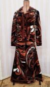 Emilio Pucci velvet skirt and matching shirt top suit, velvet covered buttonsCondition ReportNo