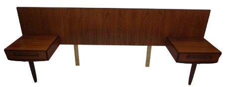 A mid 20th century teak headboard by G Plan, (252cm wide x 90cm tall x 45cm deep) Condition