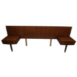 A mid 20th century teak headboard by G Plan, (252cm wide x 90cm tall x 45cm deep) Condition