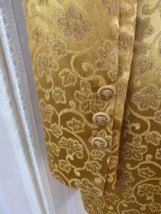 Chris Clyne Collection Gold silk brocade evening three quarter length jacket, three button - Image 6 of 7