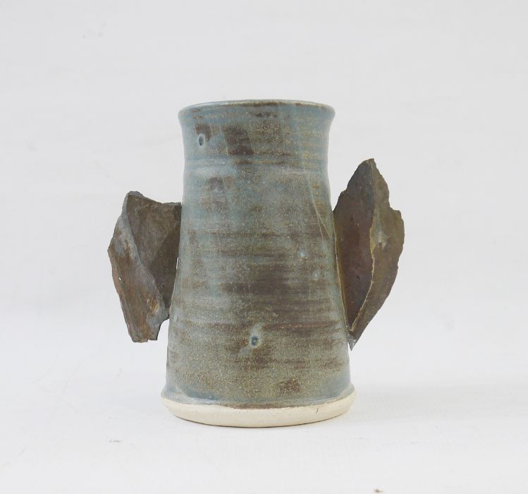 Bryan Rochford vase with slate handles (15cm tall)
