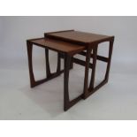 A nest of two rectangular G Plan teak coffee tables, (48cm x 39cm and 46cm tall)