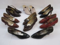 Seven pairs of assorted vintage leather ladies heels (7)Condition ReportSizes: Hermes Boots 39