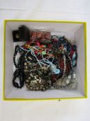 Several assorted costume necklaces – mostly large beads (1 box)