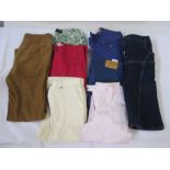 Various designer trousers to include Ralph Lauren, Etro, Gunex, Bogner, Galliano, Armani jeans,