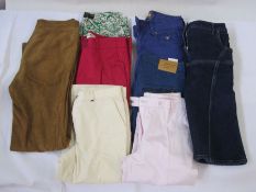 Various designer trousers to include Ralph Lauren, Etro, Gunex, Bogner, Galliano, Armani jeans,