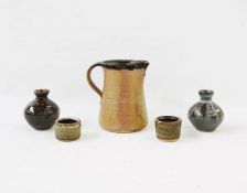 Collection of Muchelny studio pottery to include jug (14cm), two small vases and two small pots (5)