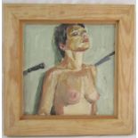 Paul R Gildea (1956) The New English Art Club. Oil on board. Nude female with knives  (27cm x