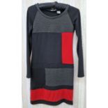 Redoute shift dress, Mondrian style in black and red, a white and black squared mini dress, full