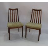 Set of four mid 20th century G Plan teak lath back dining chairs