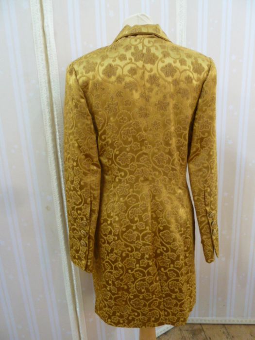 Chris Clyne Collection Gold silk brocade evening three quarter length jacket, three button - Image 7 of 7