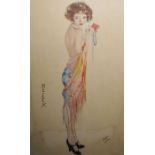 English school (early 20th century)  Pair of watercolours  "Pauline" and "Helen", portraits of