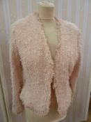 Chris Clyne Collection Pink boucle jacket, Chanel style, fringed edges, ( lacking belt) size 8,