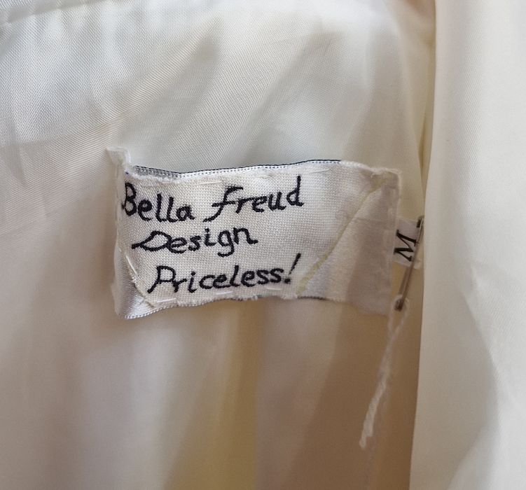 Blue chiffon and taffeta cocktail dress labelled Terence Nolder with drop waist, full skirt, machine - Image 6 of 6