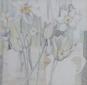 Ruth Burden (1925-2011)  Pencil sketch  Still life study of flowers, signed and dated '75/7 lower