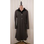 Various vintage coats to include a black tweed coat with black velvet collar, front button