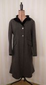 Various vintage coats to include a black tweed coat with black velvet collar, front button