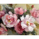 Hilda Ireland (20th century)  Pair of oils on board Still life, study of roses, each signed lower