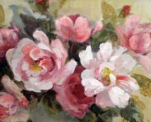 Hilda Ireland (20th century)  Pair of oils on board Still life, study of roses, each signed lower