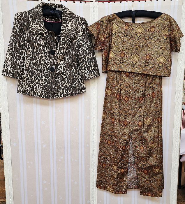 Various assorted clothing to include a machine tapestry style jacket, a printed leopard skin - Image 3 of 6