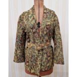 Various assorted clothing to include a machine tapestry style jacket, a printed leopard skin