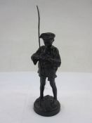 1970's Russian bronze of boy with fishing rod, marked to base in Cyrillic script and dated 1973 '