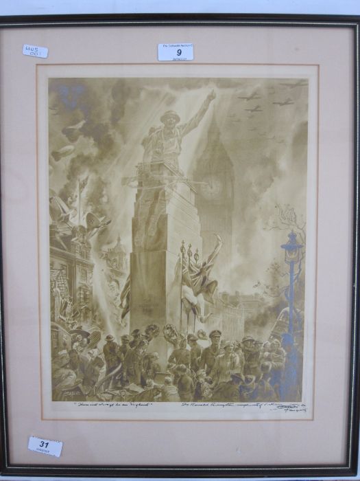 William Haeslip  Sepia print  "There Will Always Be An England" with pen inscription to Ronald - Image 2 of 3