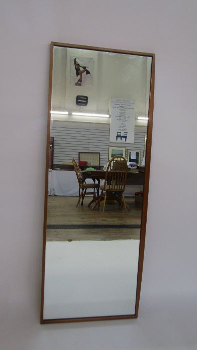 Mid century rectangular teak mirror (47cm wide x 127cm tall x 2cm deep)