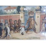 After Louis Wain (early 20th century) Print "The Good Puss", framed and glazed