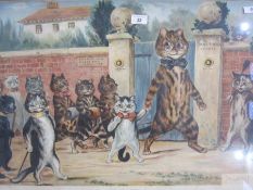 After Louis Wain (early 20th century) Print "The Good Puss", framed and glazed