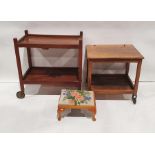 Two two-tier tea trolleys and a stool (3)