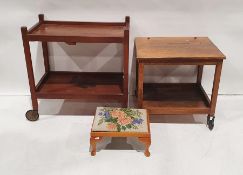 Two two-tier tea trolleys and a stool (3)