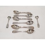 Assorted teaspoons and salt spoons, various dates, makers and styles, 6.6ozt