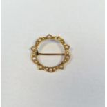 15ct gold and seedpearl circlet brooch