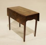 19th century mahogany pembroke table, on square section supports